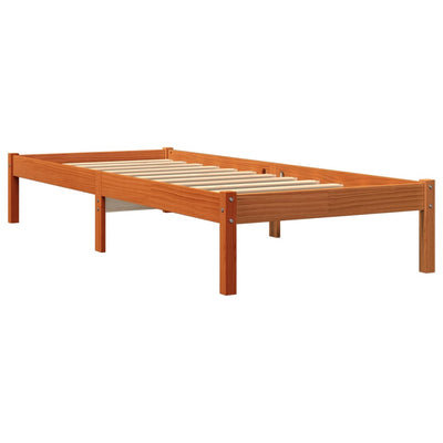 Sängynrunko vahanruskea 90x200 cm täysi mänty