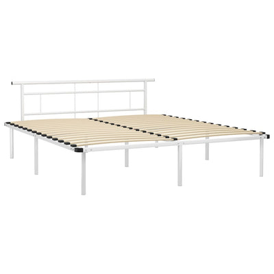 Sängynrunko valkoinen metalli 200x200 cm