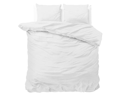 Valkoinen mikroperkaali pussilakanasetti Satin Point