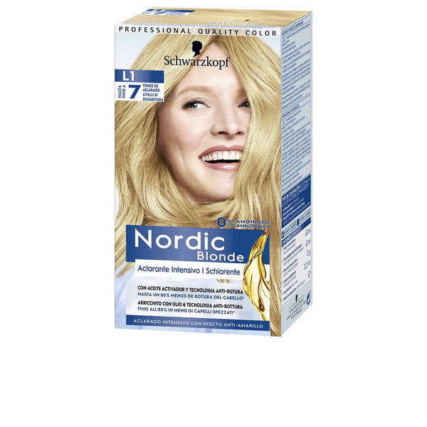 Schwarzkopf Mass Market Nordic Blonde L1 Intensive Lightening 0% Ammonia 5 Units | Vuodevaatteet.fi