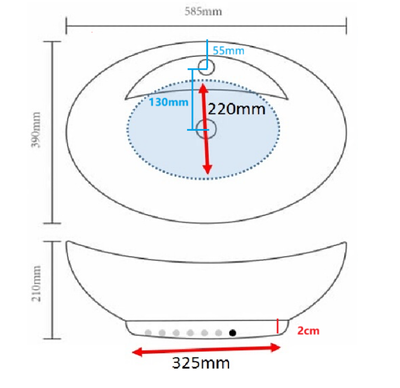 Ylellinen keraaminen pesuallas soikea Ibrahim (ylivuotoaukolla ja hanareiällä)