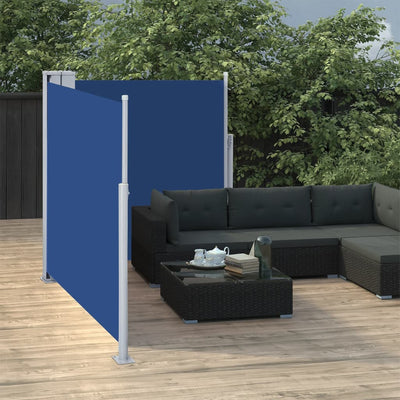 Sisäänvedettävä sivumarkiisi 100x600 cm sininen