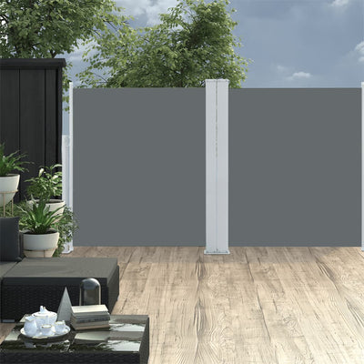 Sisäänvedettävä sivumarkiisi 140x600 cm antrasiitti