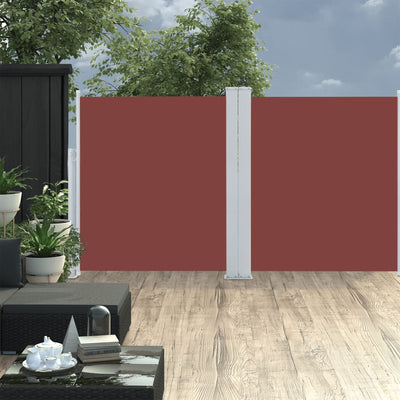 Sisäänvedettävä sivumarkiisi 140x600 cm ruskea