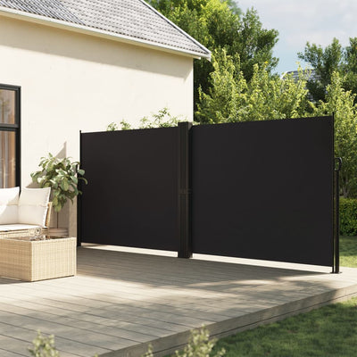 Sisäänvedettävä sivumarkiisi 160x600 cm musta