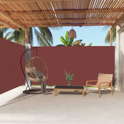 Sisäänvedettävä sivumarkiisi ruskea 180x600 cm