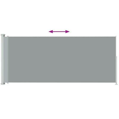Sisäänvedettävä terassin sivumarkiisi 180x500 cm harmaa