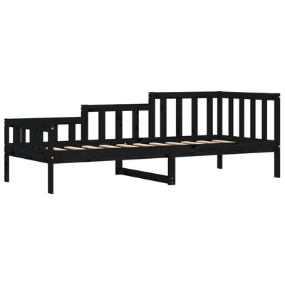 Sohvasänky musta 90x190 cm täysi mänty