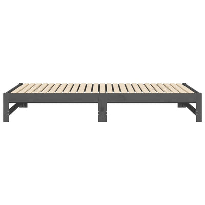 Sohvasänky ulosvedettävä harmaa 2x (100x200) cm täysi mänty