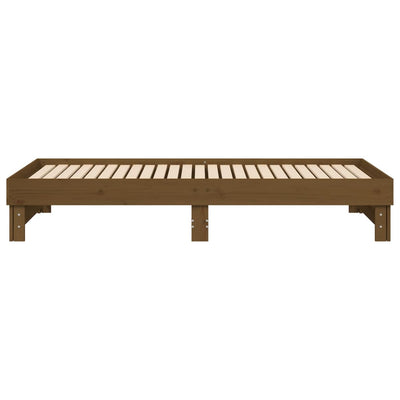 Sohvasänky ulosvedettävä hunajanrusk 2x (90x200) cm täysi mänty