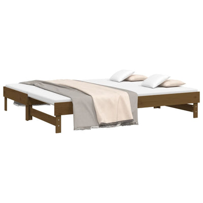 Sohvasänky ulosvedettävä hunajanrusk 2x (90x200) cm täysi mänty