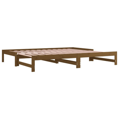 Sohvasänky ulosvedettävä hunajanrusk 2x (90x200) cm täysi mänty