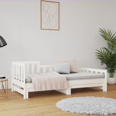 Sohvasänky ulosvedettävä valkoinen 2x (80x200) cm täysi mänty