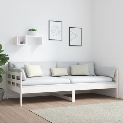 Sohvasänky valkoinen täysi mänty 90x200 cm