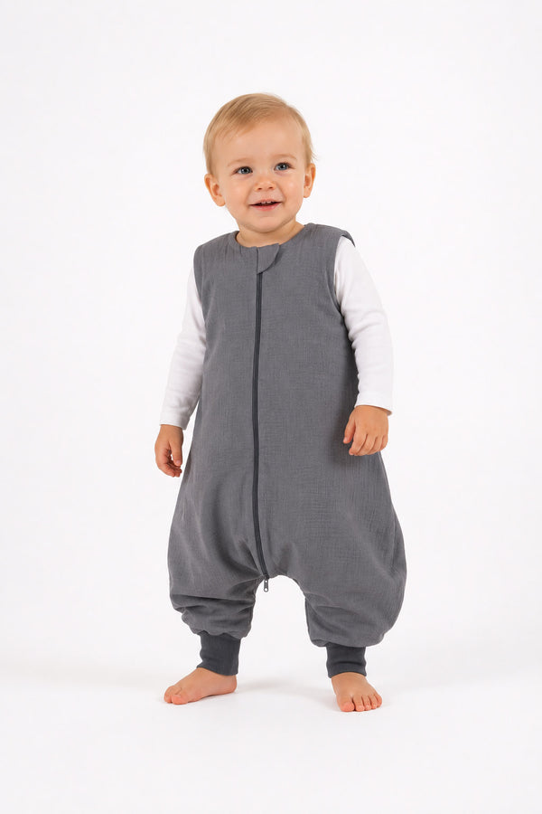 My Sweet Baby - Musliininen vauvan unipussi jaloilla Xl 2–4 vuotta kesäksi Tog 1.0 - antrasiitti