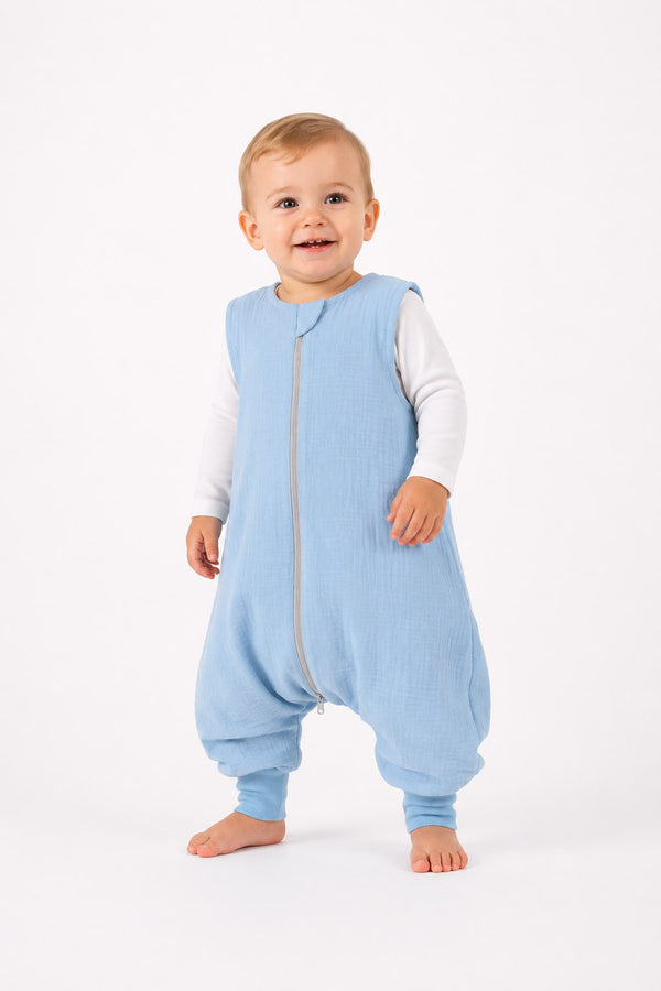 My Sweet Baby - Musliininen vauvan kesämakuupussi jaloilla Xl 2–4 vuotta Tog 1.0 - sininen