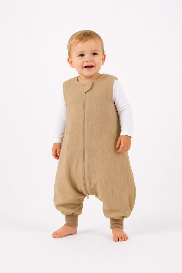 My Sweet Baby - Musliininen vauvan kesämakuupussi jaloilla L 9–24 kuukautta Tog 1.0 - kameli