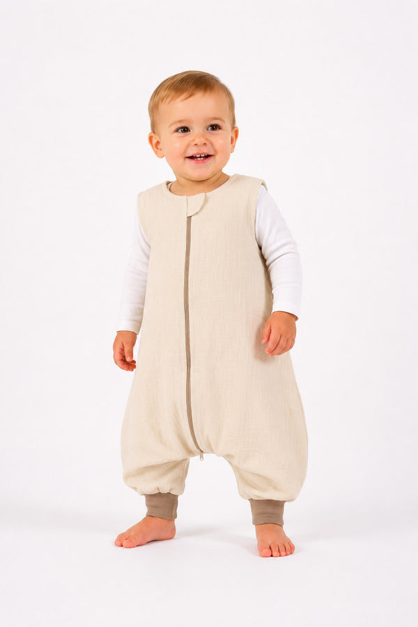 My Sweet Baby - Musliininen vauvan kesämakuupussi jaloilla Xl 2–4 vuotta Tog 1.0 - kermanvärinen