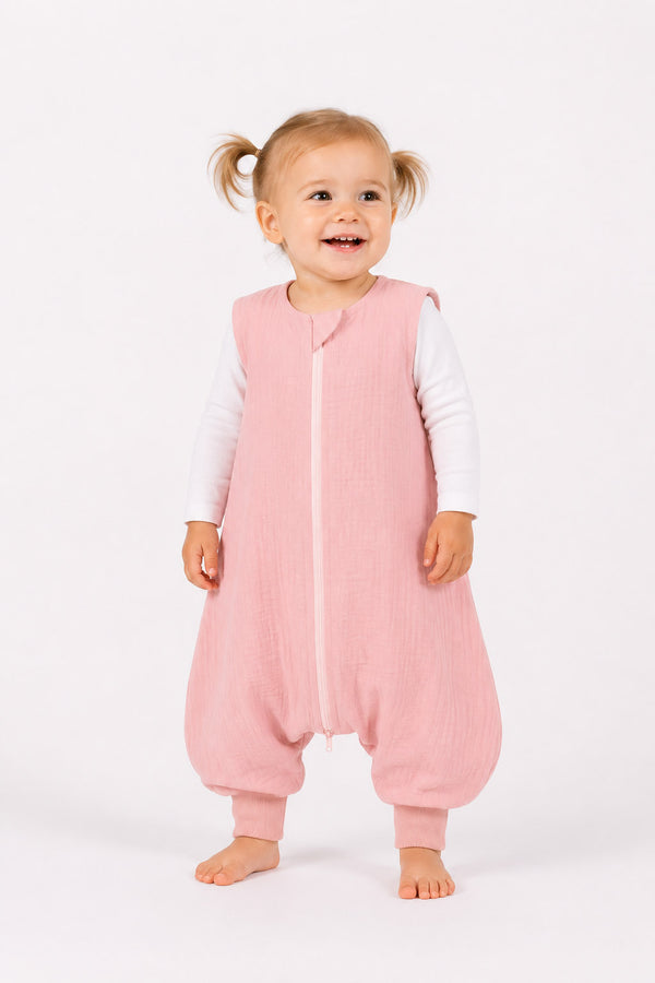 My Sweet Baby - Musliininen vauvan kesämakuupussi jaloilla L 9–24 kuukautta Tog 1.0 - pastellinvaaleanpunainen