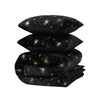 Pussilakanasetti Glamour Flanel Stars Foil Musta
