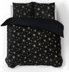 Pussilakanasetti Glamour Flanel Stars Foil Musta