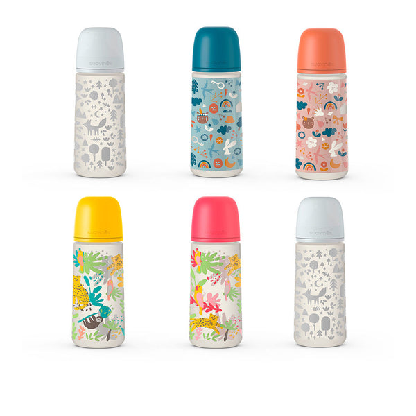 Suavinex Prints tuttipullo fysiologisella tutilla l 360 ml | Vuodevaatteet.fi