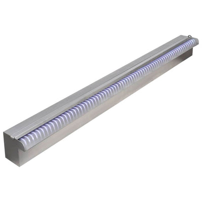 Suorakaide Uima-altaan Suihkulähde LED:llä Ruostumaton Teräs 90 cm