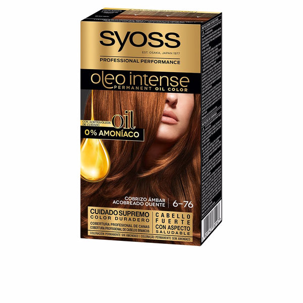 Syoss Oleo Intense kestohiusväri ilman ammoniakkia #6.76-amber copper | Vuodevaatteet.fi