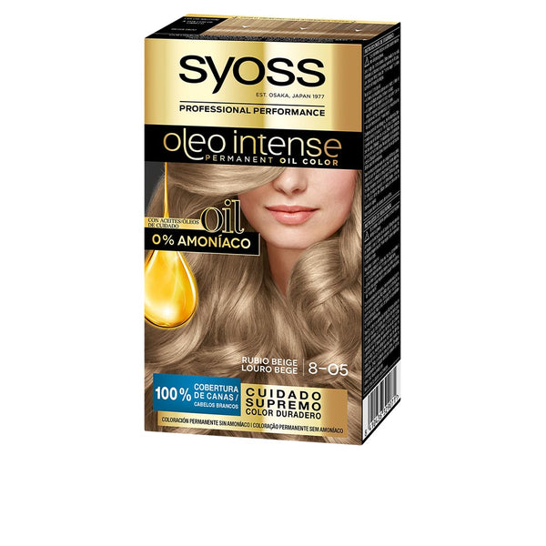 Syoss Oleo Intense kestohiusväri ilman ammoniakkia #8.05-beige blonde | Vuodevaatteet.fi