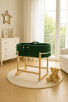 My Sweet Baby - Boho käsintehty Mooseksen kori kehdolla - pullonvihreä