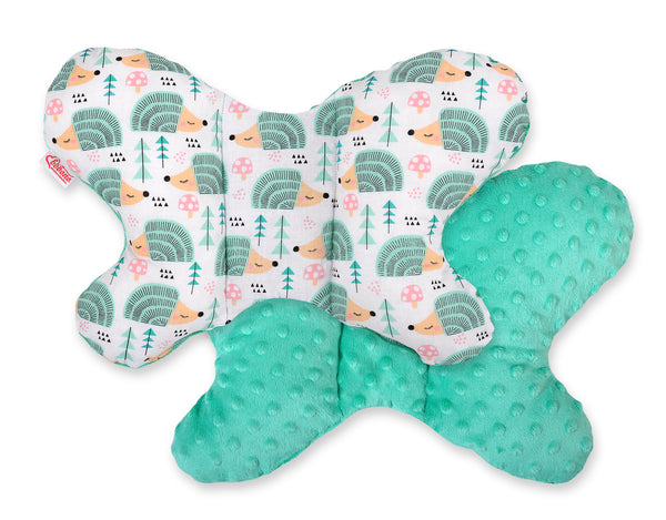 Bobono - Kaksipuolinen iskunvaimennustyyny Butterfly siilit minttu/minttu