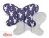 Bobono - Kaksipuolinen iskuja vaimentava tyyny Butterfly - kanit tummansininen/harmaa
