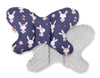 Bobono - Kaksipuolinen iskuja vaimentava tyyny Butterfly - kanit tummansininen/harmaa