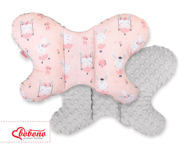 Bobono - Kaksipuolinen iskua vaimentava tyyny Butterfly - ballerinat vaaleanpunainen/harmaa