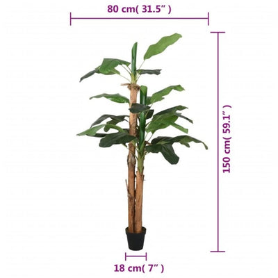 Tekokasvi banaanipuu 18 lehteä 150 cm vihreä