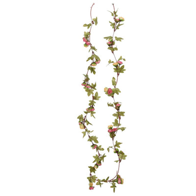 Tekokukkaseppeleet 6 kpl pinkki 215 cm