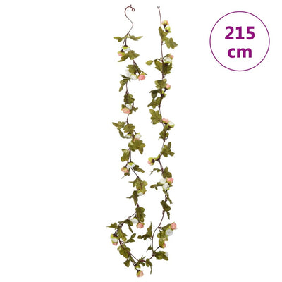 Tekokukkaseppeleet 6 kpl samppanja 215 cm