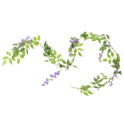 Tekokukkaseppeleet 6 kpl violetti 200 cm