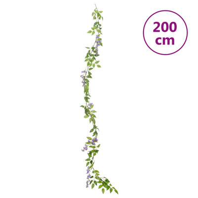 Tekokukkaseppeleet 6 kpl violetti 200 cm