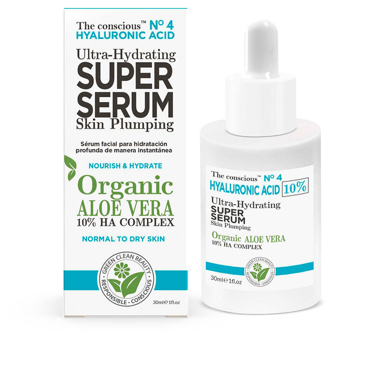 The Conscious Hyaluronic acid ultra-hydratoiva superseerumi, luomu aloe vera 30 ml | Vuodevaatteet.fi