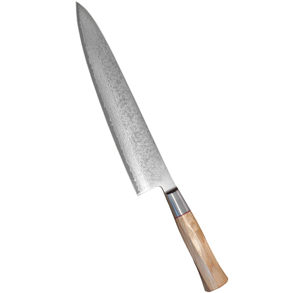Suncraft Senzo Damascus Twisted Octagon Kokkiveitsi, 24 cm
