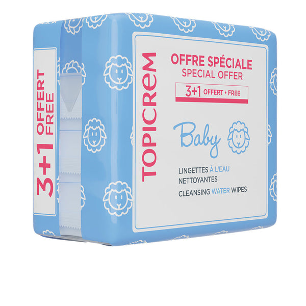 Topicrem Baby Water-Based Cleansing Wipes, Pack Of 4 X 60 Units | Vuodevaatteet.fi