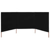 Tuulensuojakangas 3 paneelilla 400x80 cm musta