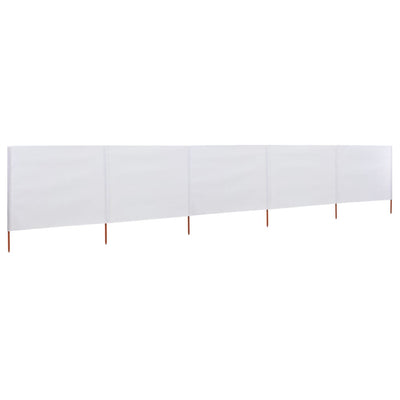 Tuulensuojakangas 5 paneelilla 600x160 cm hiekan valkoinen