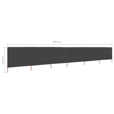 Tuulensuojakangas 6 paneelilla 800x120 cm antrasiitti