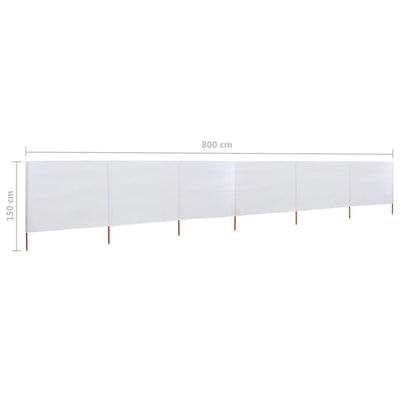 Tuulensuojakangas 6 paneelilla 800x120 cm hiekanvalkoinen