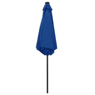 Ulkoaurinkovarjo LED-valot alumiinitanko 270 cm taivaansininen