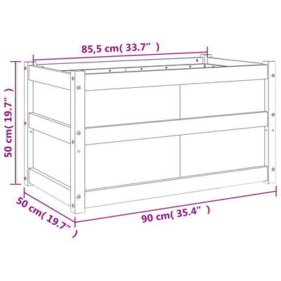 Ulkokukkalaatikko 90x50x50 cm kyllästetty mänty - Vuodevaatteet