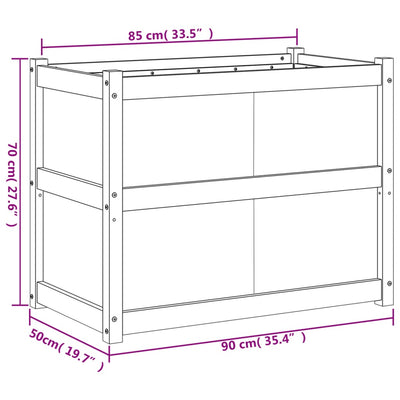 Ulkokukkalaatikko 90x50x70 cm kyllästetty mänty - Vuodevaatteet