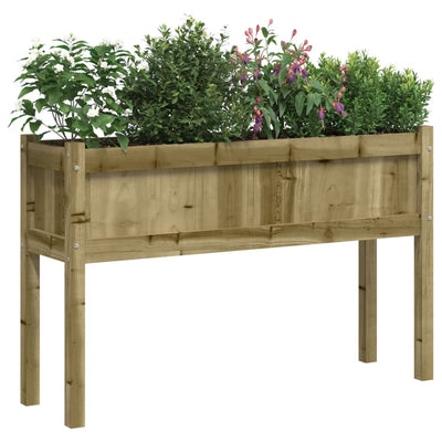Ulkokukkalaatikko jaloilla 110x31x70 cm kyllästetty mänty - Vuodevaatteet